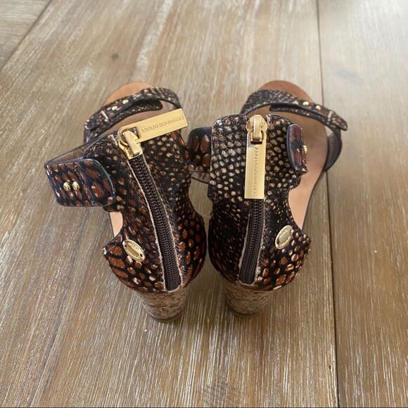 Adolfo Dominguez  hairy leather  wedges sandals 8 - Picture 4 of 7